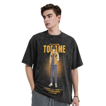 Wind Breaker: Jo Togame Washed T Shirt Novelty Harajuku Oversize Tee T-Shirts 100% Cotton