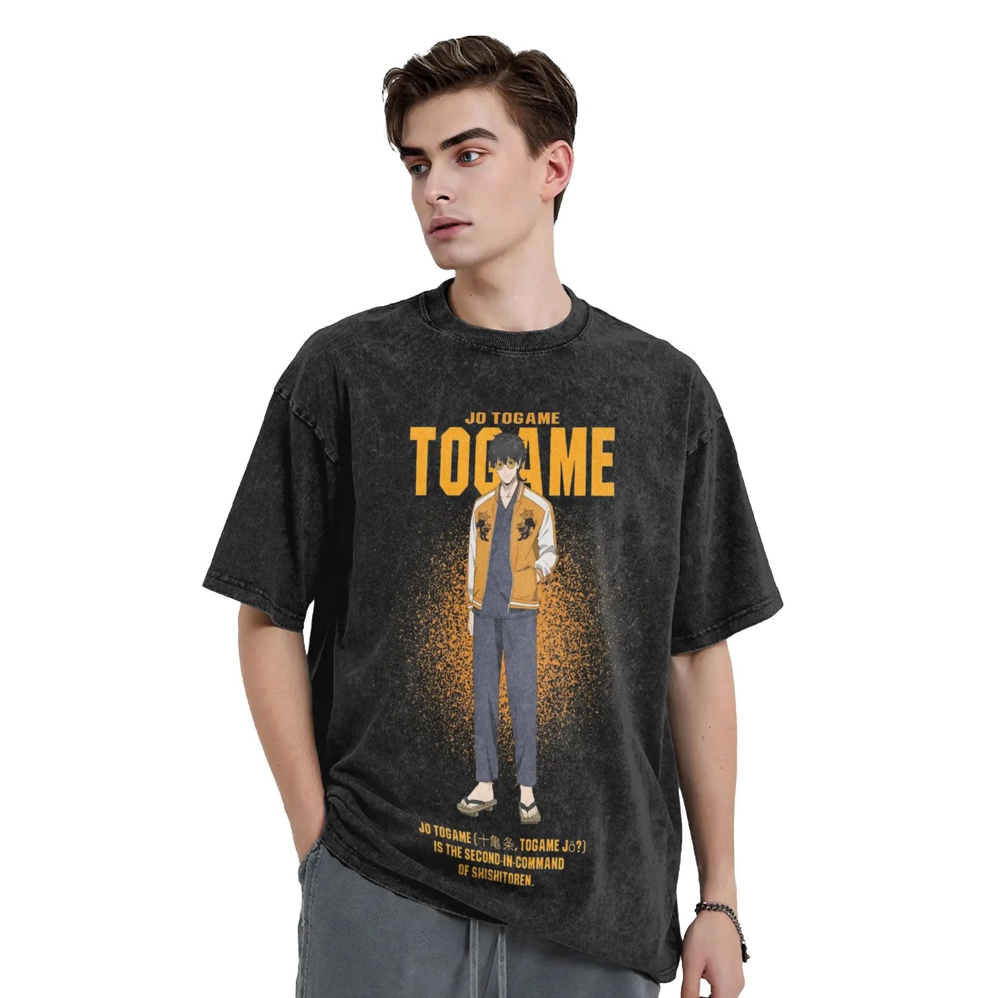 Wind Breaker: Jo Togame Washed T Shirt Novelty Harajuku Oversize Tee T-Shirts 100% Cotton
