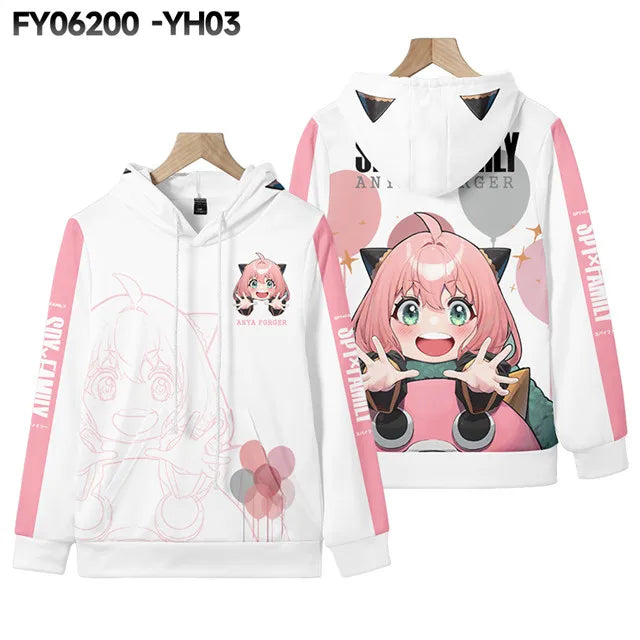Spy X Family: D Teens Boys Tops Girls Cartoon Harajuku Hoodie Streetwear Japan Anime Spy X Family Anya Forger Cosplay Hoodies Sweatshirt