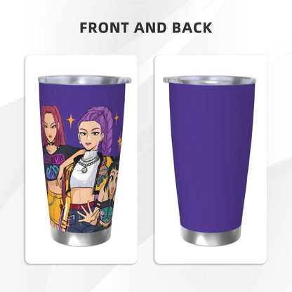 KPop Demon Hunters - Derpy  Insulated Tumbler with Lid Vacuum Thermal Mug Outdoor Travel Car Bottle Cup, 20oz