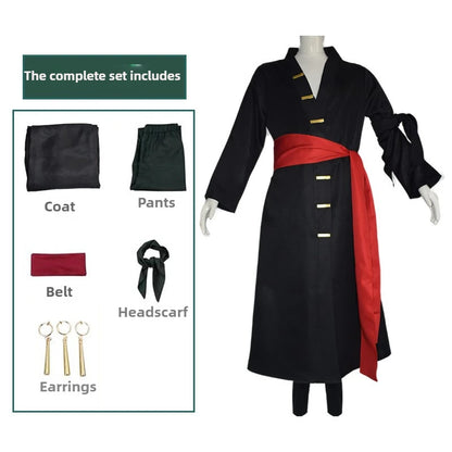 One Piece: Fantasia Wano Country Roronoa Of Zoro Cosplay Kimono Anime Pirate Disfraz Costume Men Male Halloween Carnival Party Clothes