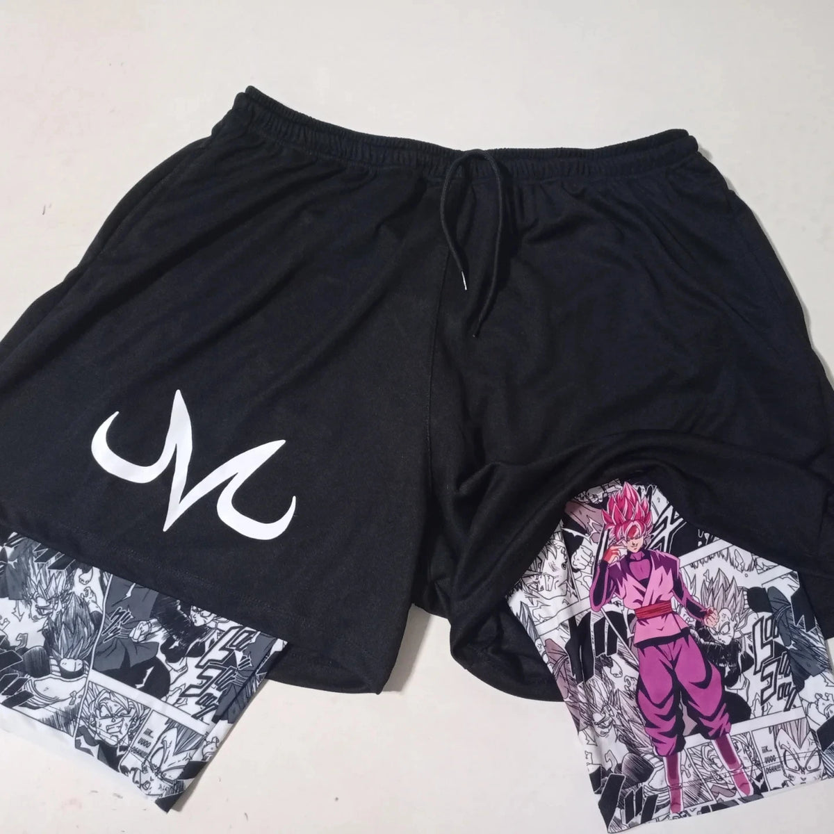 One Piece: EVA-01 Shorts Anime Print Double Layer Workout Shorts for Gym Training and Sports