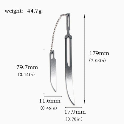 BLEACH: Thousand-Year Blood War Keychain Kurosaki Ichigo Zangetsu Double Blade Weapon Pendant Key Chain for Men Car Keyring Gift