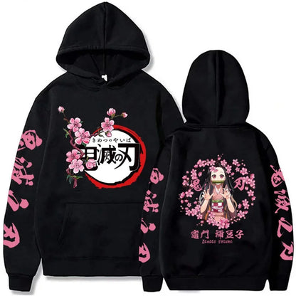 Demon Slayer: Hoodie Kamado Tanjirou Plus Size Harajuku Female Long Sleeve Streetwear Clothing
