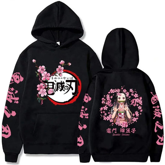 Demon Slayer: Hoodie Kamado Tanjirou Plus Size Harajuku Female Long Sleeve Streetwear Clothing
