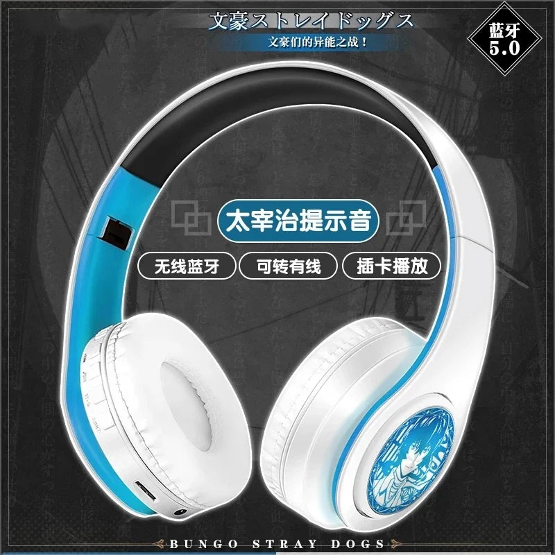 Bungo Stray Dogs: HEADPHONES  game Dazai Osamu cosplay wireless Bluetooth headset Nakahara Chuya comfortable stereo foldable gaming headphone
