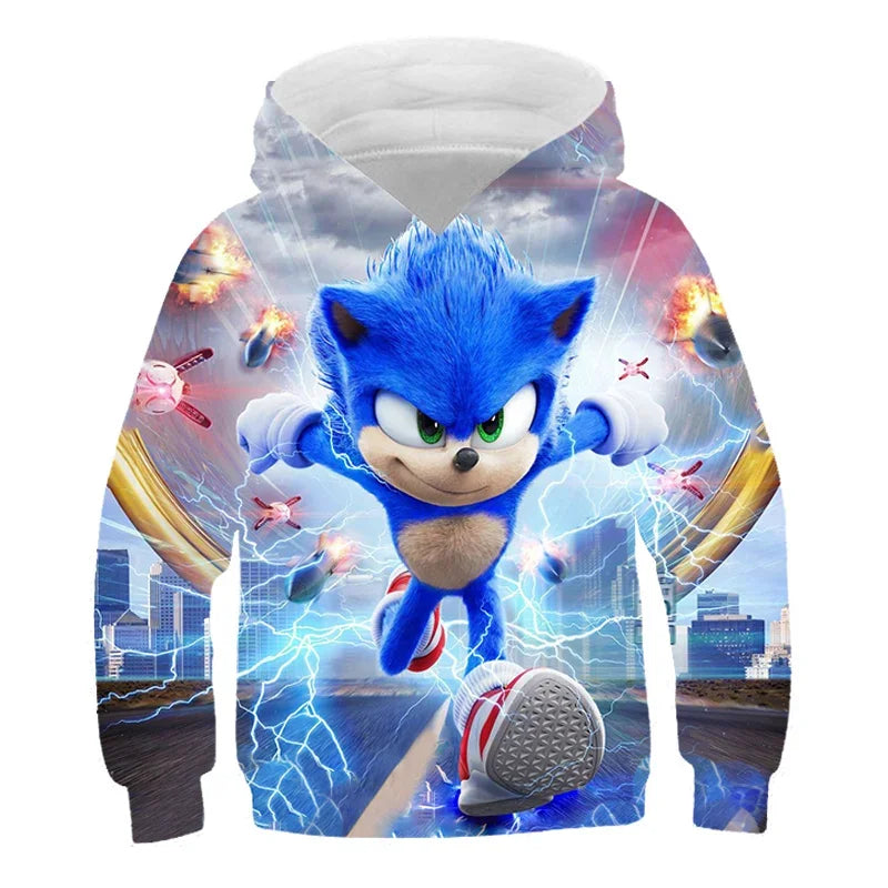 Sonic The Hedgehog: Children's Clothes Fashion Sonic Hoodie For Kids Boys Girls Children Autumn Long Sleeve Printed Anime Sweatshirts Cool Tops Tees