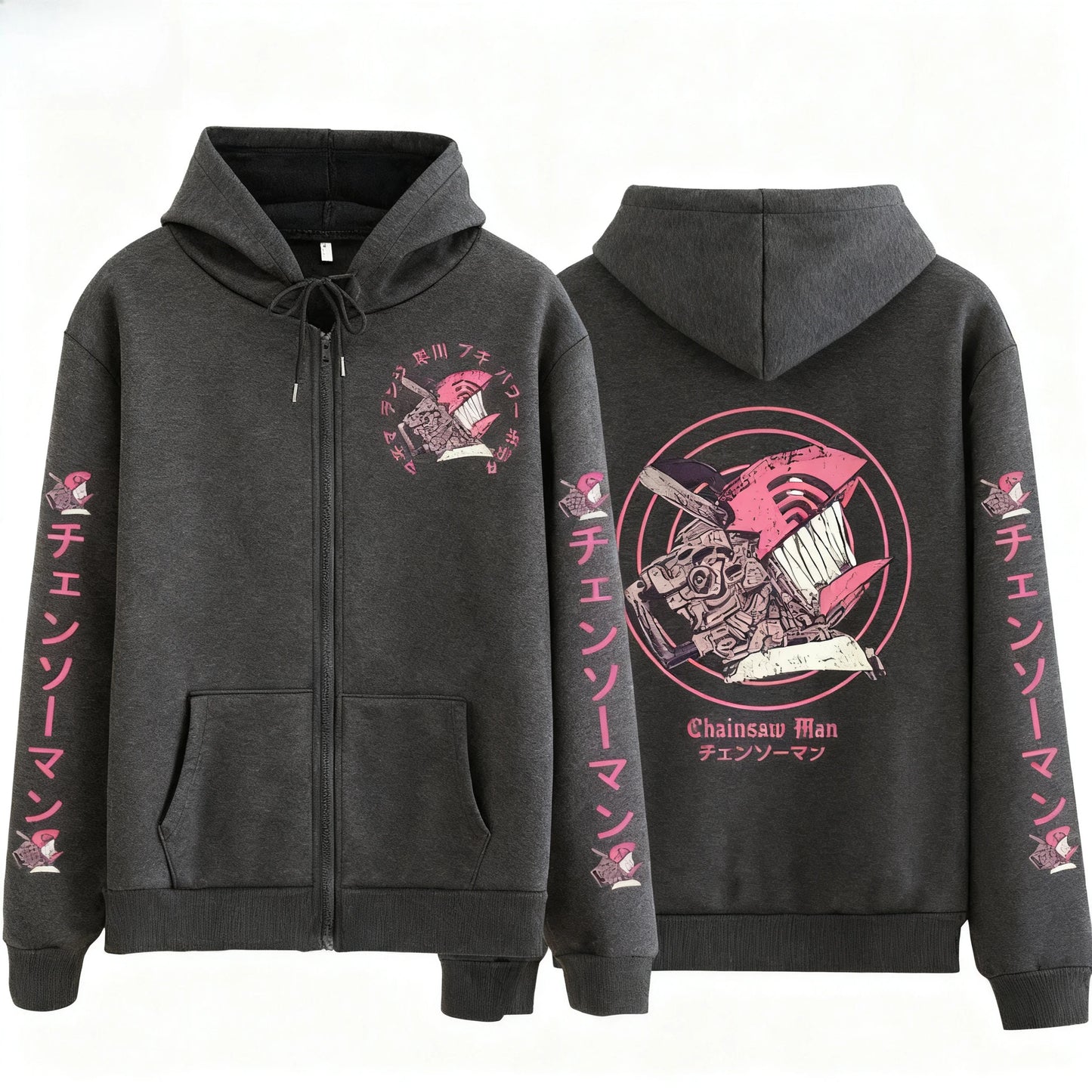 Chainsaw Man: Men's And Women's Zipper Coat Hoodie Sweater Long-sleeved Jacket Pochita Anime Spring And Autumn Top Winter