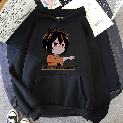 Bungo Stray Dogs: Osamu DAZAI Hoodie Anime Print Manga Kawaii Graphics Hooiharajuku