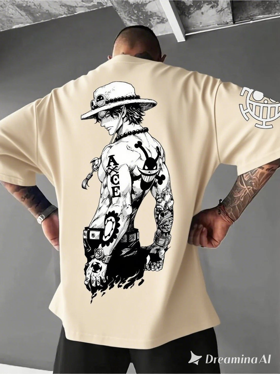 One Piece: Printed T-shirt Summer Short-sleeved Casual Tops Sailor Collar  Casual Wear Streetwear T-shirt