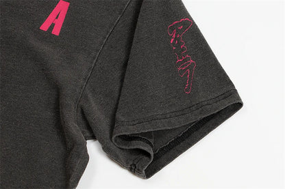 Akira: Vintage T-Shirt Summer Washed 100% Cotton Loose High Street Casual Men and Women Short Sleeve