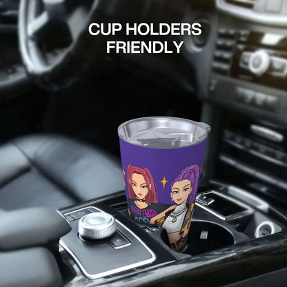 KPop Demon Hunters - Derpy  Insulated Tumbler with Lid Vacuum Thermal Mug Outdoor Travel Car Bottle Cup, 20oz