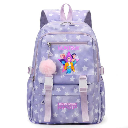 KPop Demon Hunters: Student Backpack Large Capacity Schoolbag Teenagers Student Backpack Women's Travel Laptop Bagpack