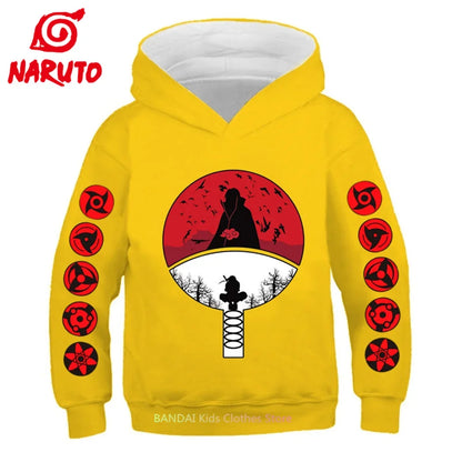 Narutos:  (KIDS) Hoodies Sweatshirts Clothes Long Sleeve Spring Autumn Kakashi Series Hooded Tops Clothing 3-14 Years Old