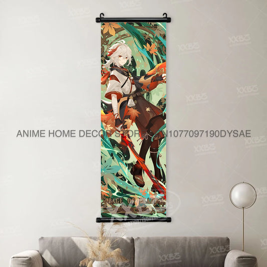Genshin Impact: Posters Kamizato Ayaka Home Decor Klee Decorative Painting Barbara Scrolls Picture Arataki Itto Wall Artwork Sayu