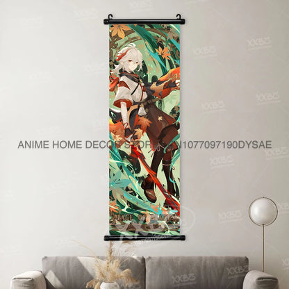 Genshin Impact: Posters Kamizato Ayaka Home Decor Klee Decorative Painting Barbara Scrolls Picture Arataki Itto Wall Artwork Sayu