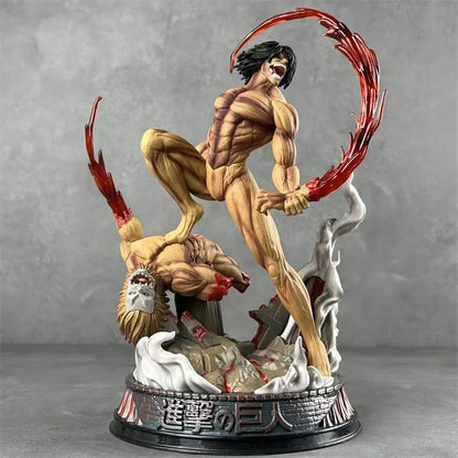 Attack On Titan: Eren Yeager Battle Form Titan Figure Collectible Anime Statue Model Desktop Ornament Gift For Anime Fans
