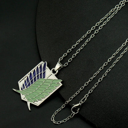 Attack On Titan: Necklace Wings Of Liberty Freedom Scoring Legion Logo Alloy Fluorescent Necklace Fan Gift