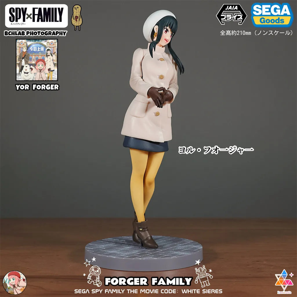 Spy x Family: Official SEGA Toy PM Series CODE White Movie Winter Outfit Statue Model Anya Yor Loid Forger Figure Anime Collectible