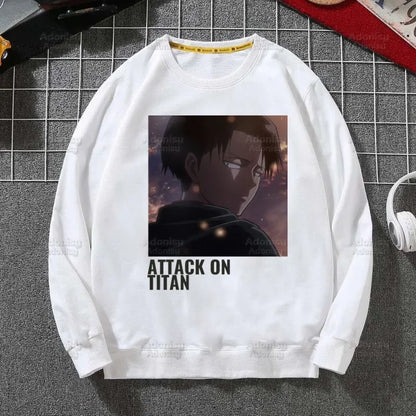 Attack on Titan Fleece Sweatshirts Harajuku Streetwear Autumn Spring Shingeki No Kyojin Anime O Neck Pullover Hoody Mens