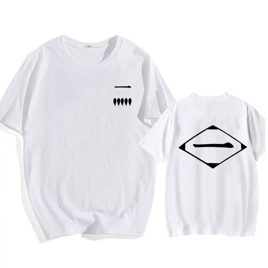 Bleach: Soul Society  Print T-shirt  Oversized Casual Cotton Black and White Short Sleeves Men's Clothing