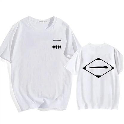 Bleach: Soul Society  Print T-shirt  Oversized Casual Cotton Black and White Short Sleeves Men's Clothing