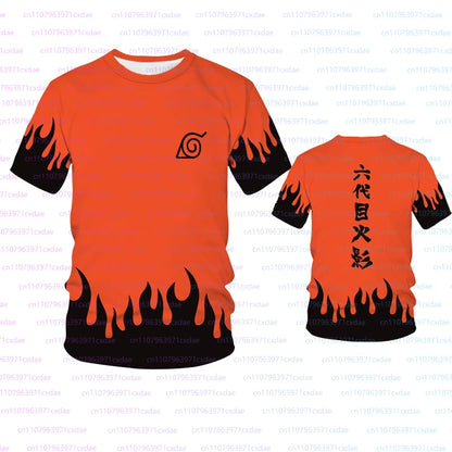 Naruto: Popular Cartoon Anime 3D Print Clothing Men Fashion Cosplay T-shirts Casual Breathable Short Sleeve Fourth Hokage Tees