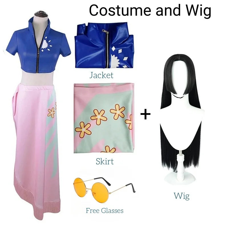 One Piece: Nico Robin Cosplay Costume Top and Wrap Skirfor Women  Anime Nico Robin Outfit Dress