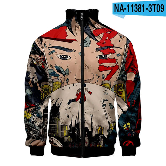 Akira:  3D Print Stand Collar Hoodie Hip Hop Men Women Zipper Hoodies Jacket Sweatshirts Clothes