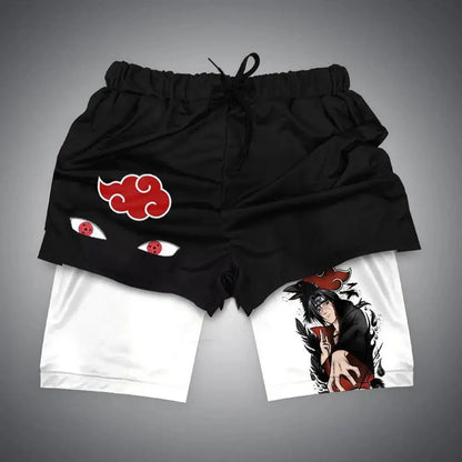 Naruto: Anime Shorts Men's Double-layer 2-in-1 Sports Shorts Fitness Basketball Shorts