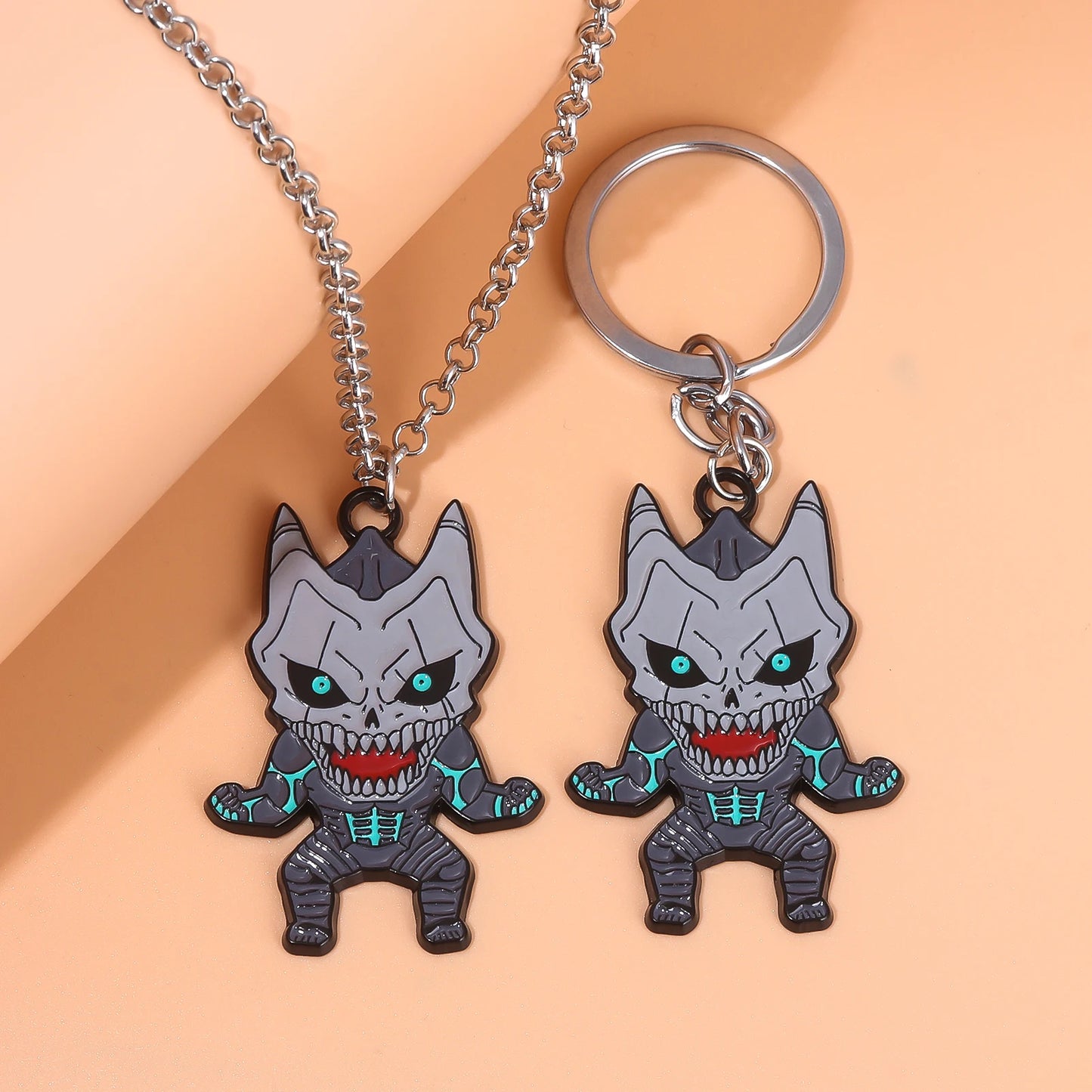 Kaiju No. 8:  Cute Little Monster Keychain Necklace Fashion  Metal Necklaces Choker For Women Men Jewelry Gift