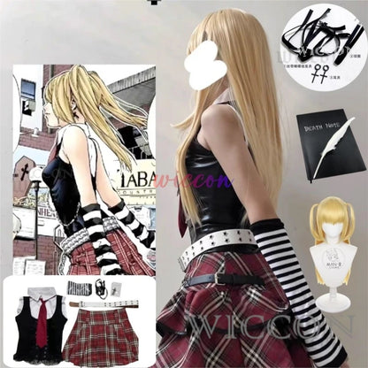 Death Note:Misa Cosplay  Misa Amane Cosplay Costume Daily Sexy Dress Subculture Necklace y2k jirai kei GothLoli Uniform Wig