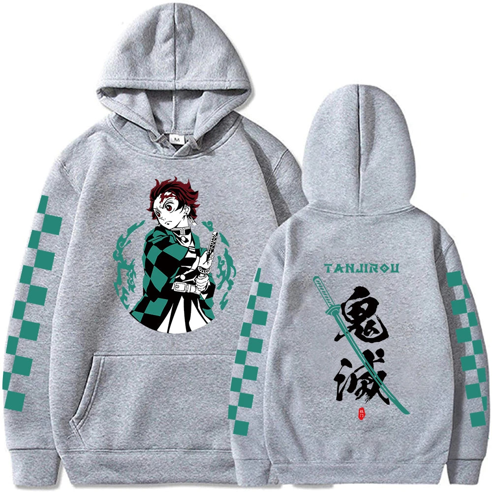 Demon Slayer: Hoodie Kamado Tanjirou Plus Size Harajuku Female Long Sleeve Streetwear Clothing