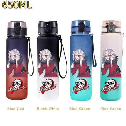 Demon Slayer: 650ML Kamado Tanjirou Water Bottle Kamado Nezuko Kochou Shinobu Fitness Drink Bottle Kettle Travel Office Jugs