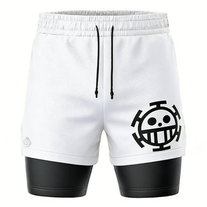 One Piece: Mesh Double-layer Shorts Streetwear Anime Summer 2026 New Y2k Casual Running Gym Workout Quick-drying Pants