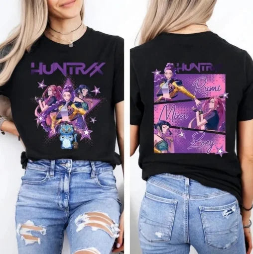 K-pop Saja Boys Demon Hunters Film Graphic T Shirt Men Women's Harajuku Fashion Short Sleeve T-shirts Summer Cotton Tops T-shirt