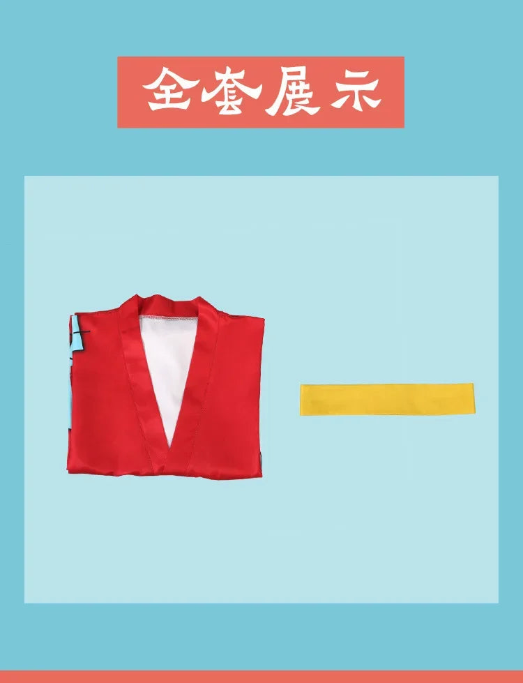 One Piece: Anime Luffy Cosplay Costume, Wano Country Monkey Cosplay Kimono pour hommes adultes chapeau cardigan rouge, olympiques Halloween