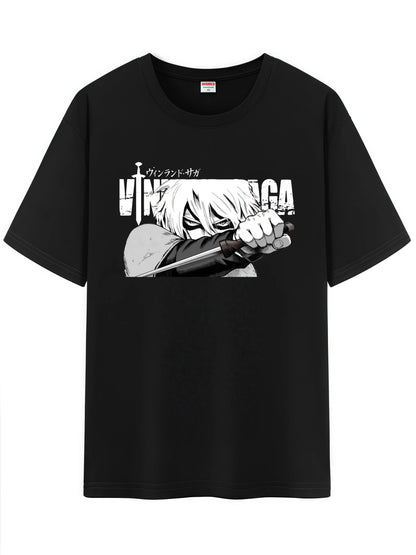 Vinland Saga: Unisex Japanese Pattern T-Shirt,  Character Graphic Short Sleeve Regular Fix Tee Shirt