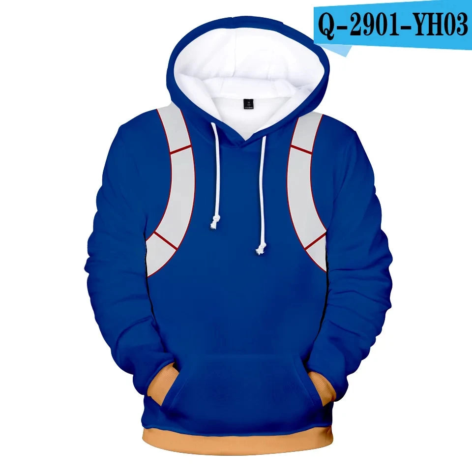 My Hero Academia: Midoriya Izuku All Might Cosplay Costume School Uniform Boku No Hero Academia 3D Print Mens Hoodies Sweatshirts