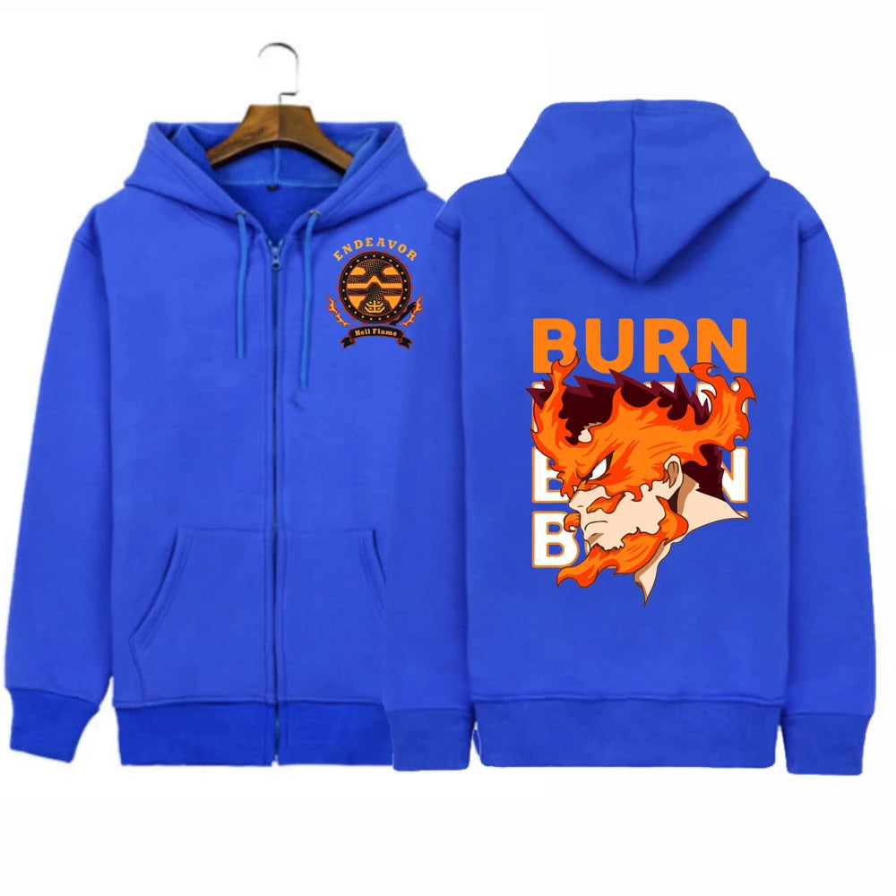 My Hero Academia: Zipper 2022 Harajuku Todoroki Enji Endeavor Gothic Sweatshirt hoodie Long Sleeve Y2K Jacket