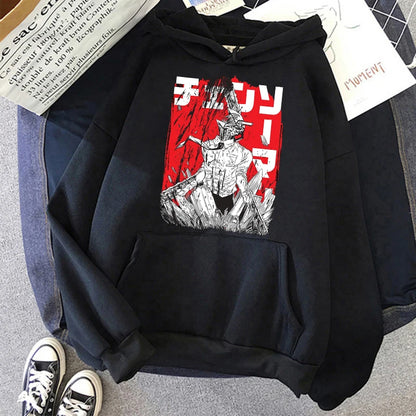 Chainsaw Man: Plus Size Sweatshirt Harajuku  Long Sleeve Pullover Casual Streetwear Clothes Tops
