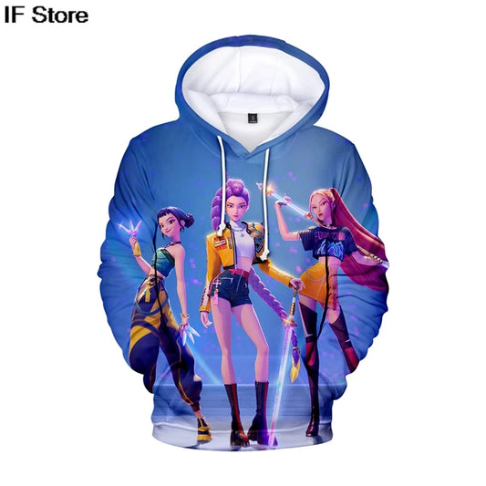 KPop Demon Hunters: 3Dhoodies boys Girls Harajuku Hoodie men Women Y2K Clothing Fashion Loose Sweatshirt Pullover Trend Hoodies