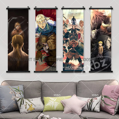 Vinland Saga: Hanging Painting Thorfinn Karlsefni Anime Decorative Poster Leif Ericson Room Decor Scroll Picture Cartoon Wall Art