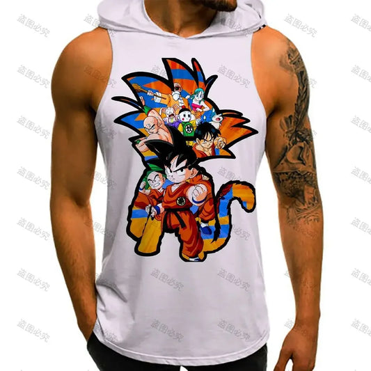 Dragon Ball Z: Bodybuilding Man Fashion Sleeveless Vests Super Saiyan Goku Men's Clothes Tops