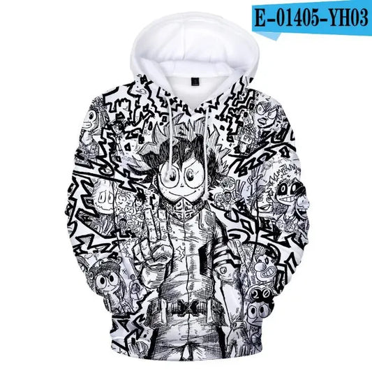 My Hero Academia: Midoriya Izuku All Might Cosplay Costume School Uniform Boku No Hero Academia 3D Print Mens Hoodies Sweatshirts