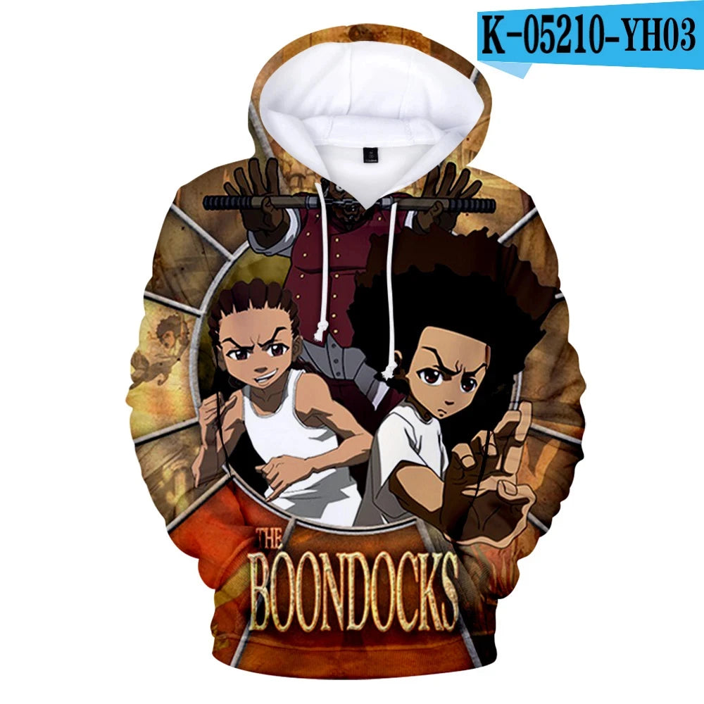 The Boondocks: Hoodies 3D fashion Long Sleeve Sweatshirt Men's Hoodie adult Casual Harajuku Streetwear Unisex Oversized Clothes