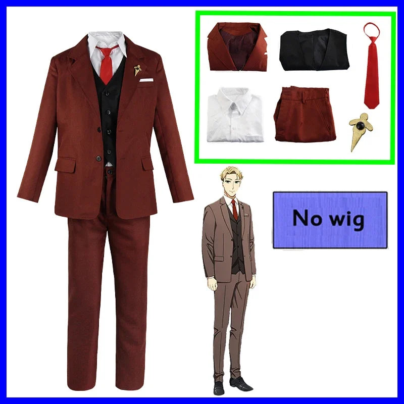Spy X Family : CHILD DY20Anime Cosplay Costume Yor Forger Sexy Dress Loid Forger Light Green Suit Anya Kawaii Outfit Carnival Party Wig