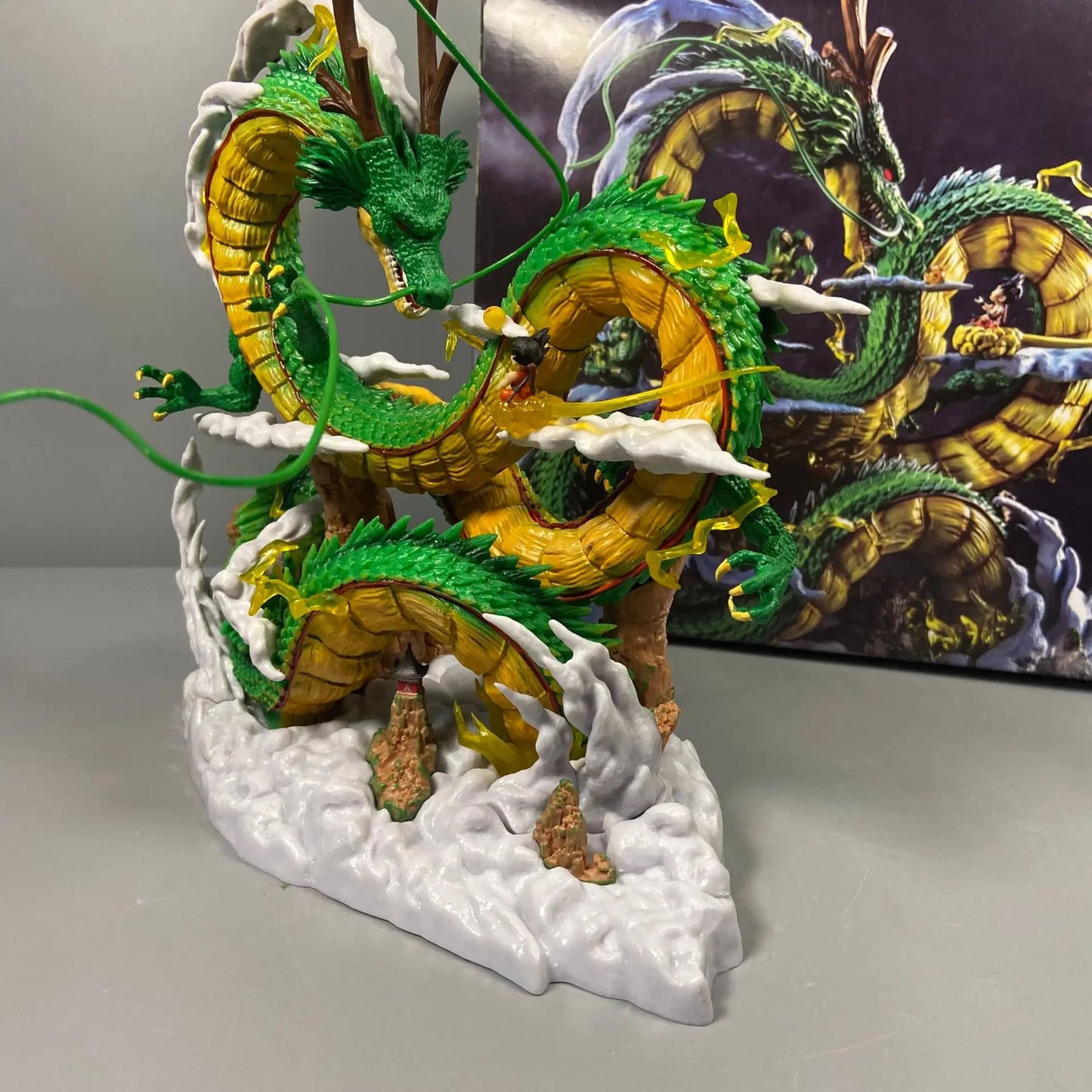 Dragon Ball: 24cm  Anime Figure Shenron Figure Goku And Shenron Figurine Model Pvc Statue Doll Collection Room Toy Gifts