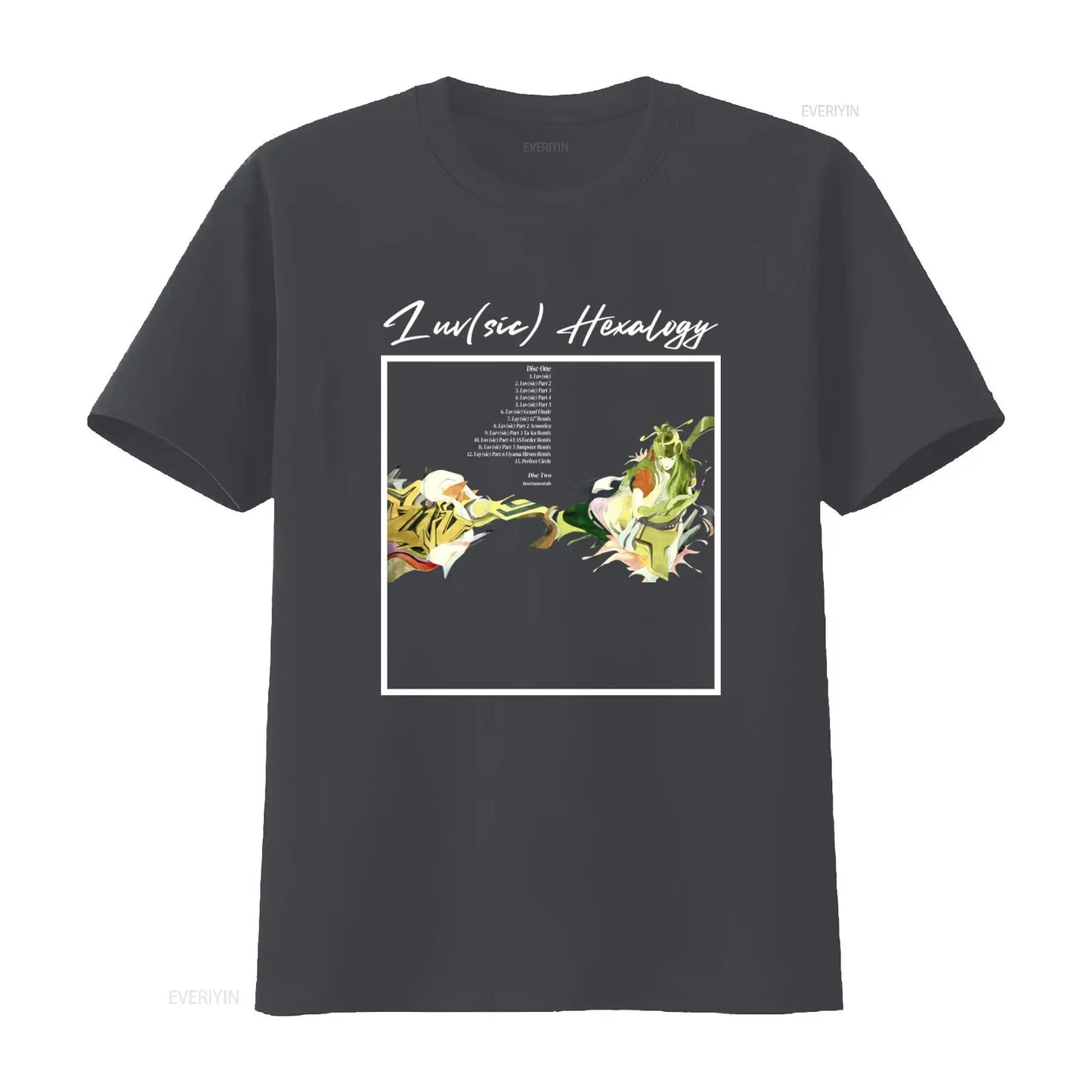 Samurai Champloo: Nujabes Luv Sic Hexalogy Tracklist T Shirt Pocket Back Print Shing02 Design Unique Music Themed vintage Washed Versatile