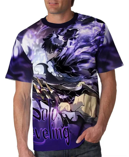 Solo Leveling: 3d Printed Men's T-Shirt Street Fashion Oversized Men's Short Sleeved Casual Round Neck Men's Top